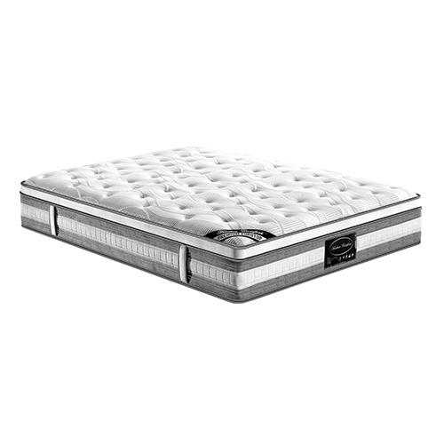 Mattress Euro Top Single Size Pocket Spring Coil with Knitted Fabric Medium Firm 34cm Thick - Payday Deals