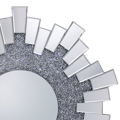 Wall Mirror Sparkling Crush Crystal MDF Silver And Grey MRR-06