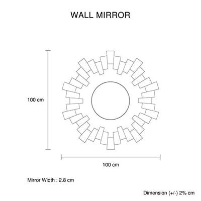 Wall Mirror Sparkling Crush Crystal MDF Silver And Grey MRR-06