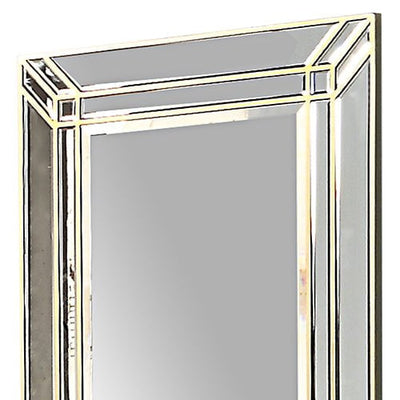 Wall Mirror MDF Construction Rectangular Shape Silver Colour