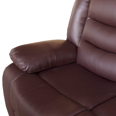 2 Seater Recliner Sofa In Faux Leather Lounge Couch in Brown