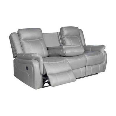 3-2 Seater Finest Grey Fabric Recliner Sofa Sturdy Construction Metal Mechanism