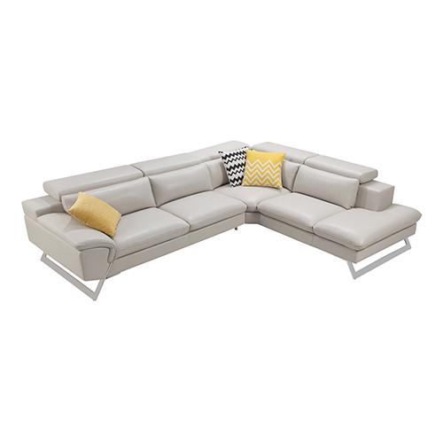 5 Seater Lounge Cream Colour Leatherette Corner Sofa Couch with Chaise - Payday Deals
