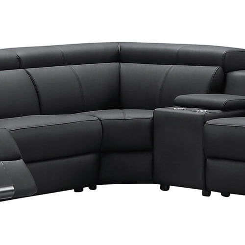 Washington Genuine Leather 6 Seater Corner Sofa With 2 Electric Recliners And Reversible Console
