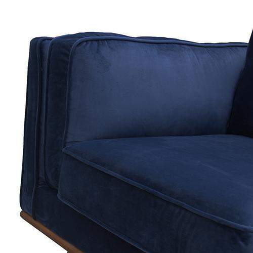 3 Seater Sofa Soft Blue in Soft Blue Velvet Fabric Lounge Set for Living Room Couch with Wooden Frame - Payday Deals