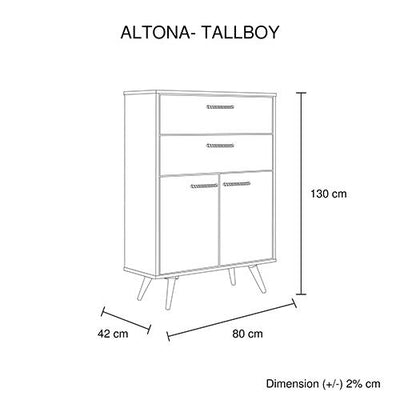 Acacia 4 Drawers Tallboy Storage Cabinet Wood - Payday Deals