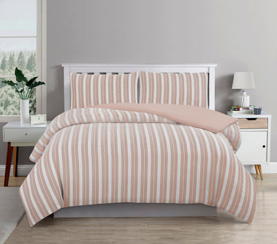 Cove TEXTURED ROSE DUST QUILT COVER SET - DOUBLE