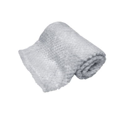 Baby Popcorn Diamond Fleece Blanket Throw Rug 75x100 cm Grey