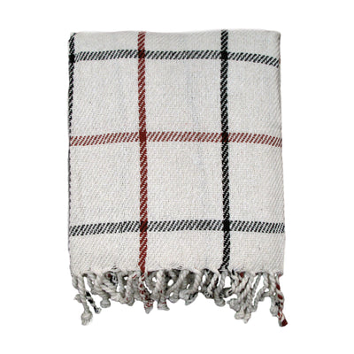 Cotton Fringe Throw Checkered