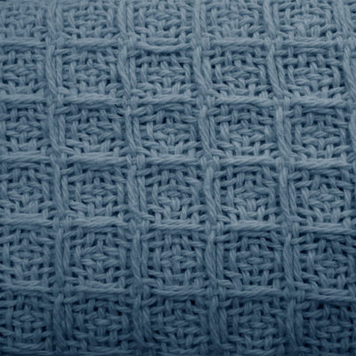 Cotton Waffle Blanket Dusk Blue Single