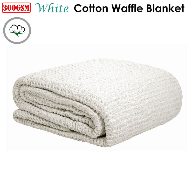 Cotton Waffle Blanket White King