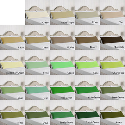 Artex 100% Cotton Body Pillowcase Green