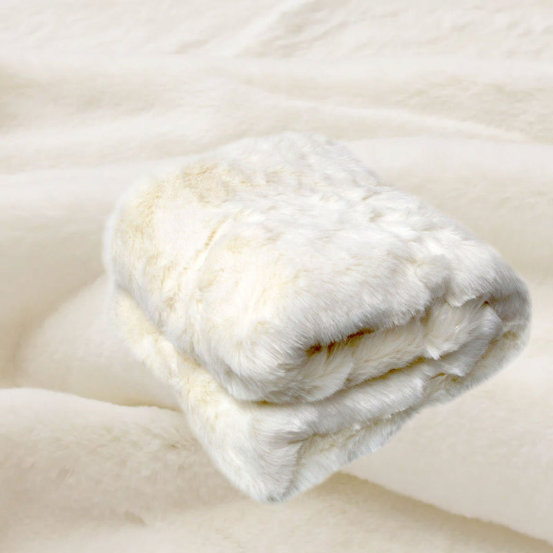 Polar Bear Luxury Faux Fur Throw Rug 127 x 152 cm