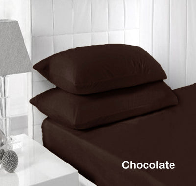 Accessorize 250TC Fitted Sheet Set Chocolate - Single