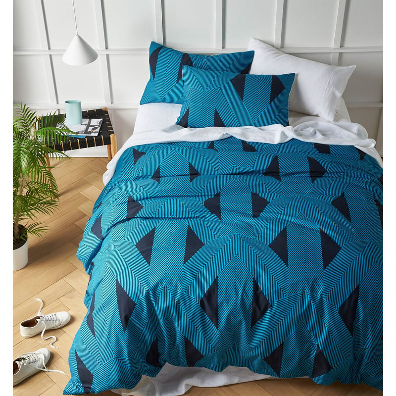 Accessorize Aster Blue Cotton Quilt Cover Set King