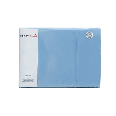 Happy Kids Blue Plain Dyed Microfibre Sheet Set King Single