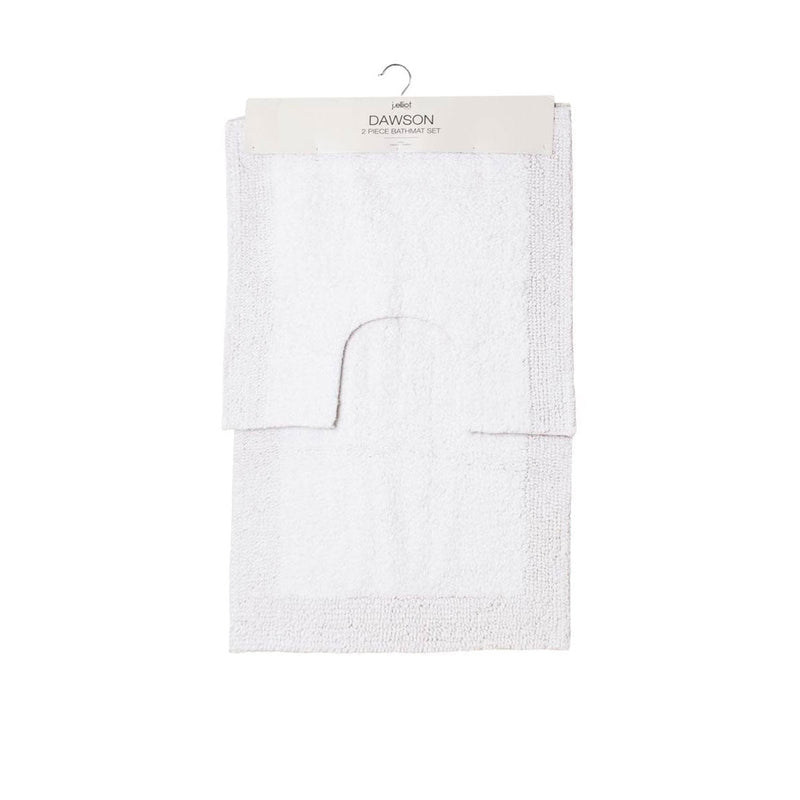 J.Elliot Home Home 2000GSM 2 Pce Dawson 100% Cotton Bath Mat Set White