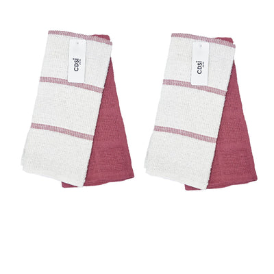 Set of 4 Rosa Cotton Rich Terry Tea Towels 42 x 62cm Cherry