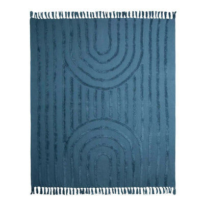 J Elliot Home Zen Luxury Fringe Throw 130 x 160cm Steel Blue