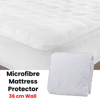 Essentially Home Living Microfibre Quilted Fitted Mattress Protector - DOUBLE