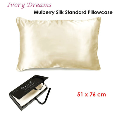 Ardor Mulberry Silk Standard Pillowcase Ivory Dreams