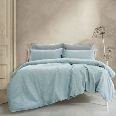 Ardor Embre Chambray Linen Look 100% Cotton Quilt Cover Set King