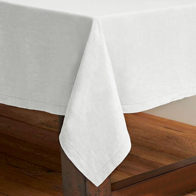 Rans Pure Cotton Hemstitch Tablecloth 205 x 205 cm - White