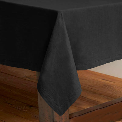Rans Pure Cotton Hemstitch Tablecloth 150 X 230 cm - Black