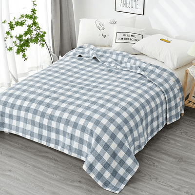 Elegant Classic style Checks Range Blanket Color Pigeon Blue