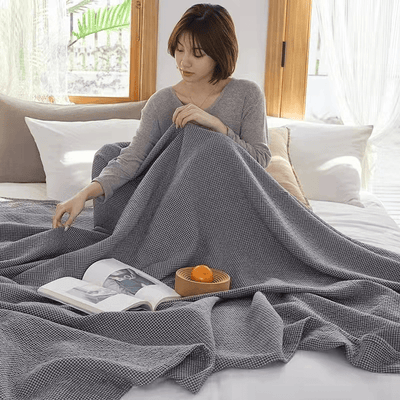 Elegant Classic style Cube Range Blanket Color Sky Gray