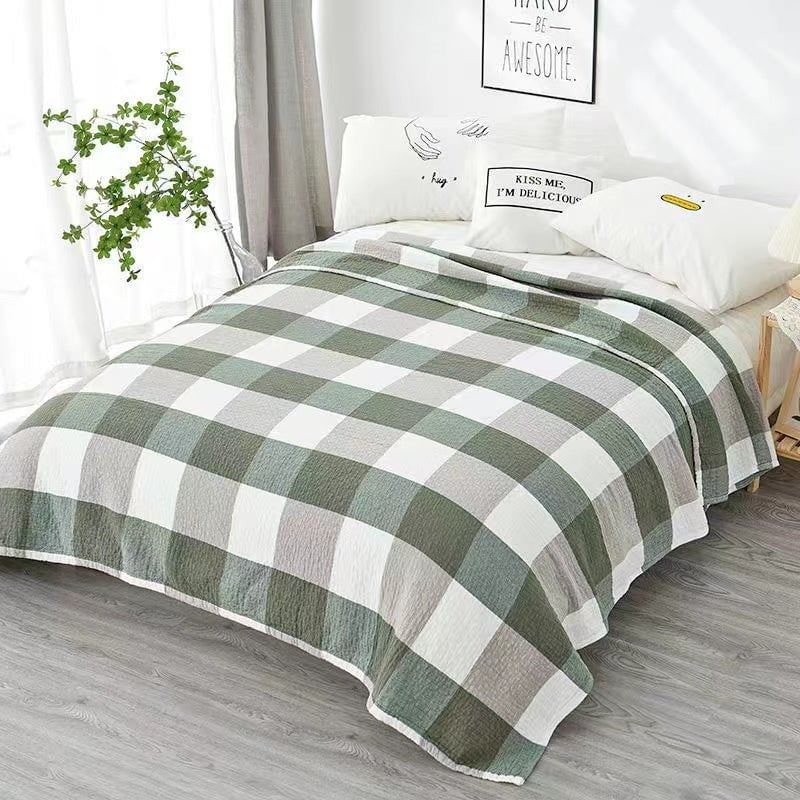 Elegant Classic Style Large Lattice Range Blanket Color Forest Green