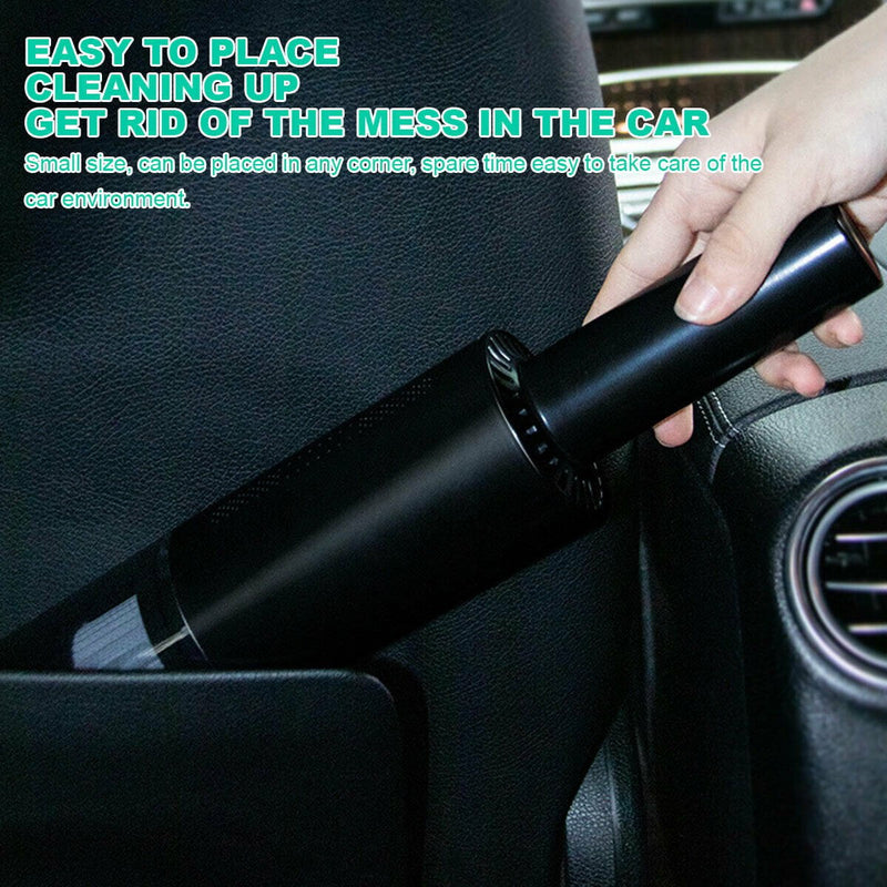 Wireless Charge 6000Pa Suction Powerful Portable Car Vacuum Cleaner Home Duster(Black)