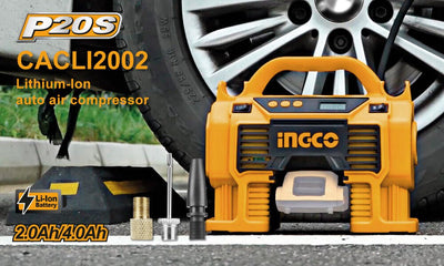 INGCO Air Compressor Car Tyre Deflator Inflator Pump 160PSI Auto Stop & Fittings