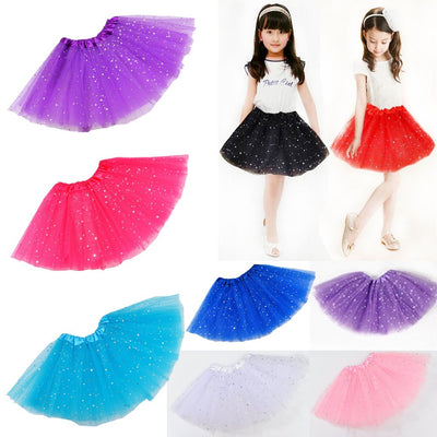 Sequin Tulle Tutu Skirt Ballet Kids Princess Dressup Party Baby Girls Dance Wear, Light Purple, Kids