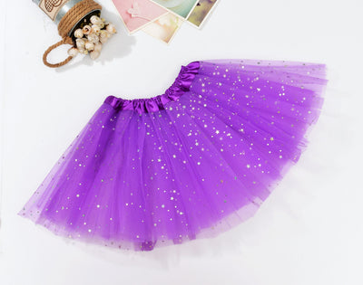 Sequin Tulle Tutu Skirt Ballet Kids Princess Dressup Party Baby Girls Dance Wear, Purple, Kids