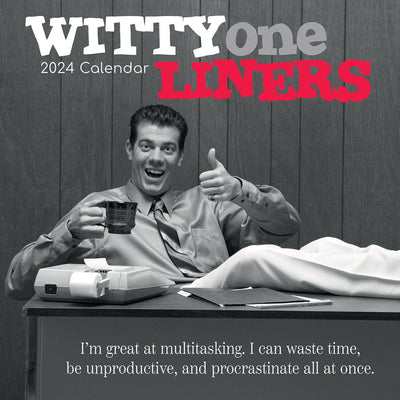 Witty One Liners - 2024 Square Wall Calendar 16 Months Fun Planner New Year Gift