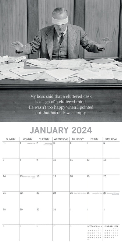Witty One Liners - 2024 Square Wall Calendar 16 Months Fun Planner New Year Gift