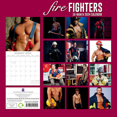 Firefighters 2024 Square Wall Calendar 16 Months Planner Christmas New Year Gift