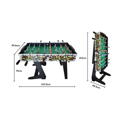 T&R SPORTS 4FT Foosball Soccer Table With Standing Legs-Colourful Black