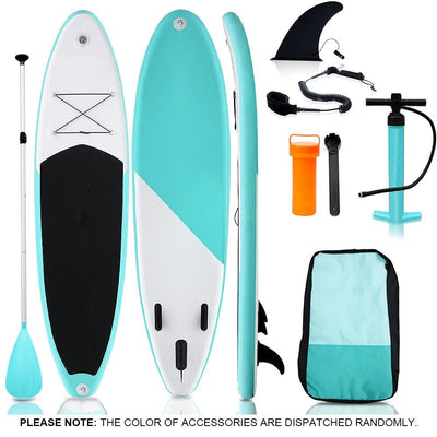 300x76x15CM Stand Up Paddle SUP Inflatable Surfboard Paddleboard W/ Accessories & Backpack - 01G-Black/White/Green