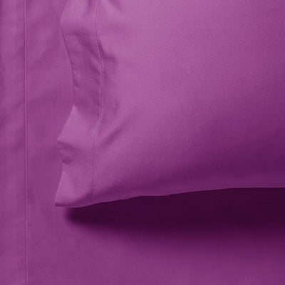 1000TC Ultra Soft Double Size Bed Purple Flat & Fitted Sheet Set