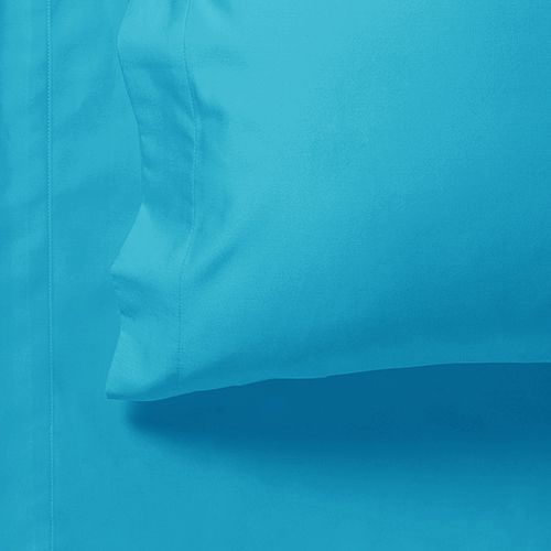1000TC Ultra Soft Double Size Bed Light Blue Flat & Fitted Sheet Set