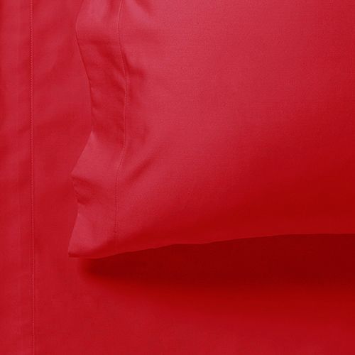 1000TC Ultra Soft King Size Bed Red Flat & Fitted Sheet Set