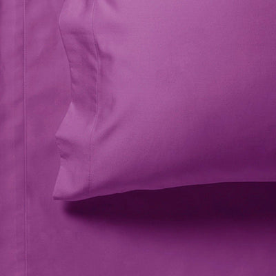 1000TC Ultra Soft Fitted Sheet & Pillowcase Set - King Single Size Bed - Purple