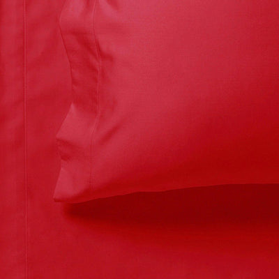 1000TC Ultra Soft Fitted Sheet & Pillowcase Set - King Single Size Bed - Red