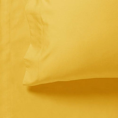 1000TC Ultra Soft King Single Size Bed Yellow Flat & Fitted Sheet Set