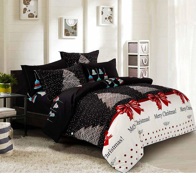 Merry King Size Christmas Quilt/Doona/Duvet Cover Set