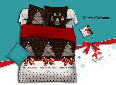 Merry Queen Size Christmas Quilt/Doona/Duvet Cover Set