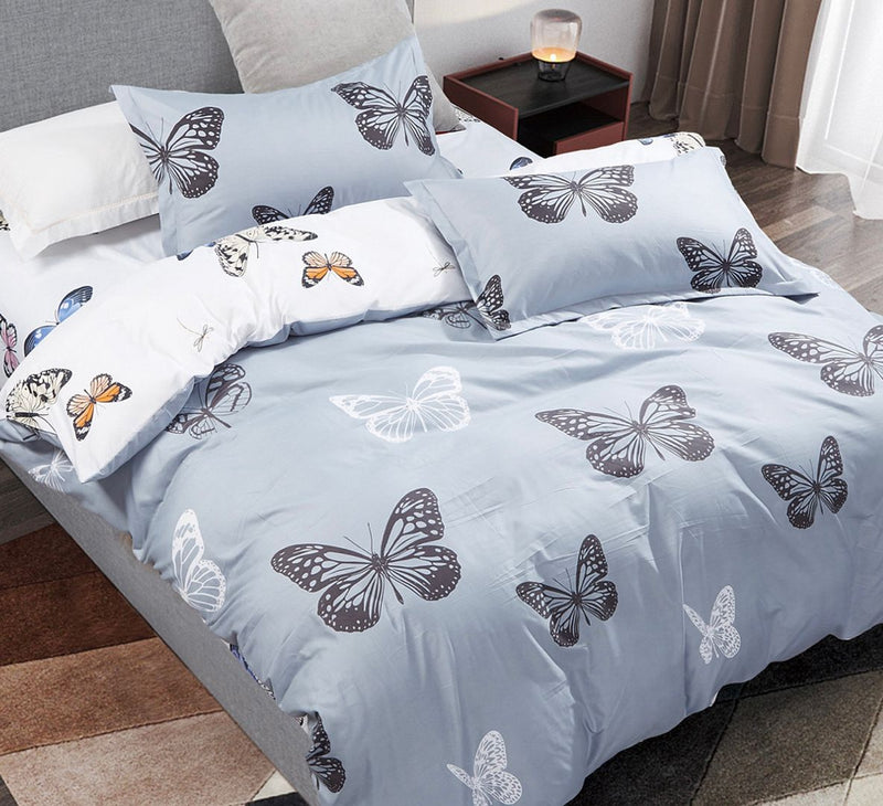 Butterfly Queen Size Quilt/Doona/Duvet Cover Set