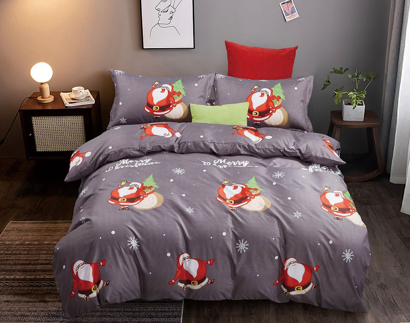 Christmas Santa Super King Size Quilt/Doona/Duvet Cover Set